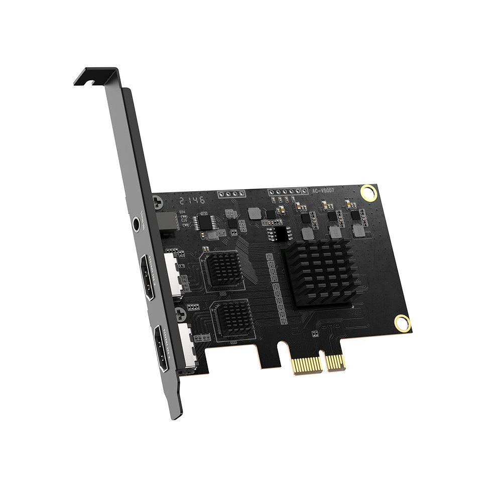 Acasis 2 HDMI In 1080P 60Hz PCIe Video Capture Card with Linein 