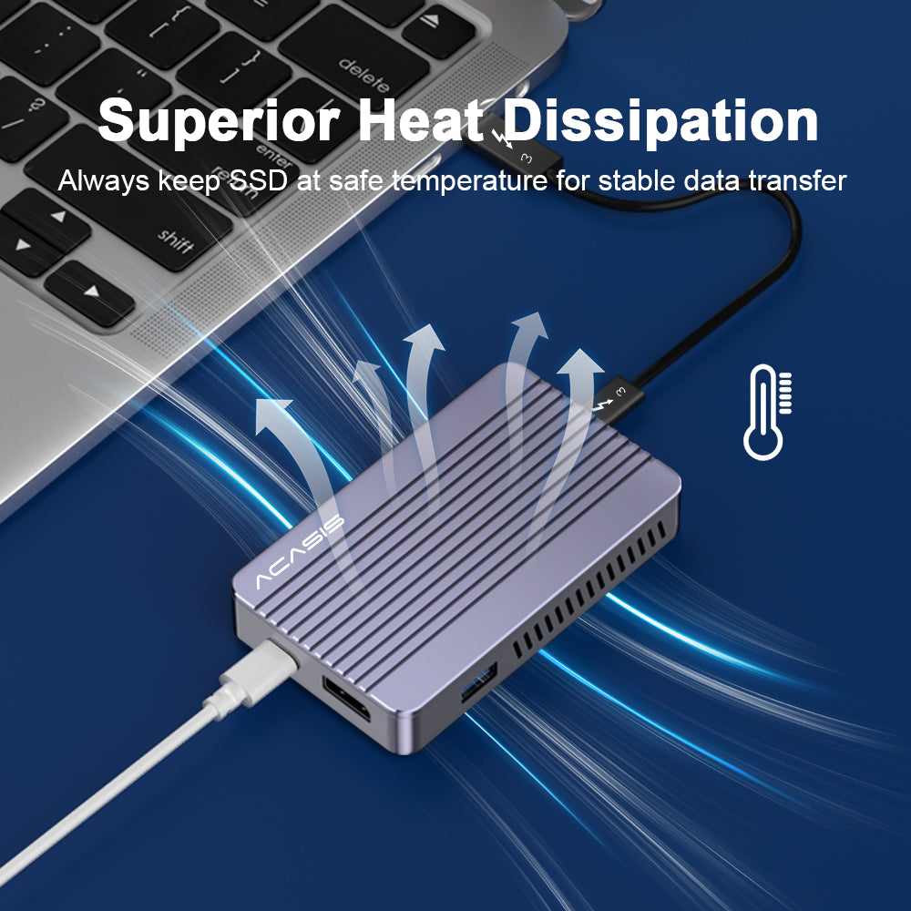 Acasis 40Gbps M.2 NVME SSD Enclosure DP 4K60Hz Docking Station Compati –  ACASIS Electronics