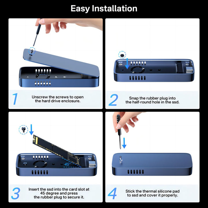 ACASIS 10Gbps Built In Fan USB 3.1 M.2 2230/42/60/80 NVME SSD Case