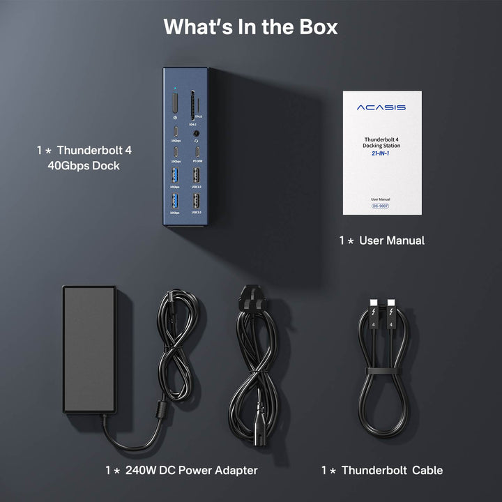 ACASIS 21 Ports 40Gbps Thunderbolt 4 Docking Station