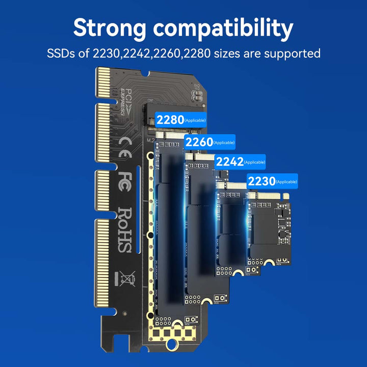 ACASIS 32Gbps NVMe M.2 M Key B & M Key to PCI-E x 4 Adapter