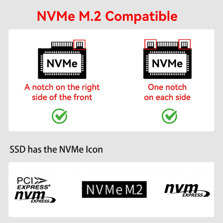 ACASIS 32Gbps NVMe M.2 M Key B & M Key to PCI-E x 4 Adapter