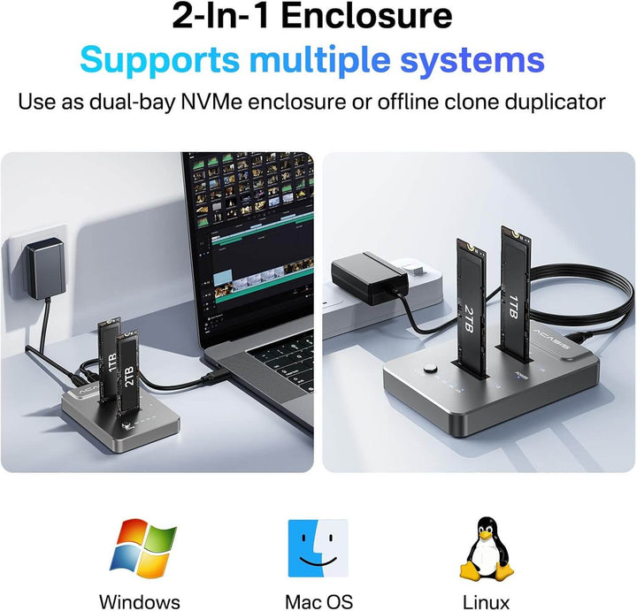 ACASIS NVMe M.2 Drive Duplicator Offline Clone Docking Station