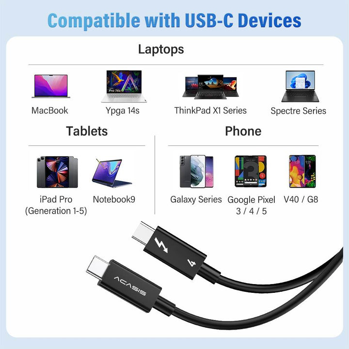 Intel Certified]ACASIS Thunderbolt 4 Cable,40Gbps Data Transfer,100W –  ACASIS Electronics