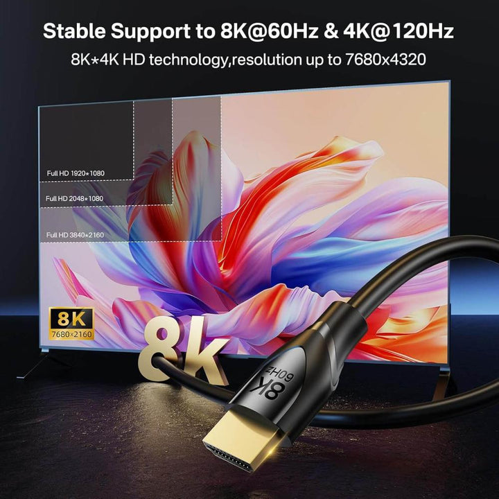 Acasis 8K Certified Ultra High Speed HDMI 2.1 Cable 48Gbps