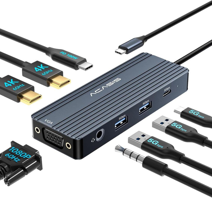 Acasis 8 Ports 4K 60Hz USB C Docking Station