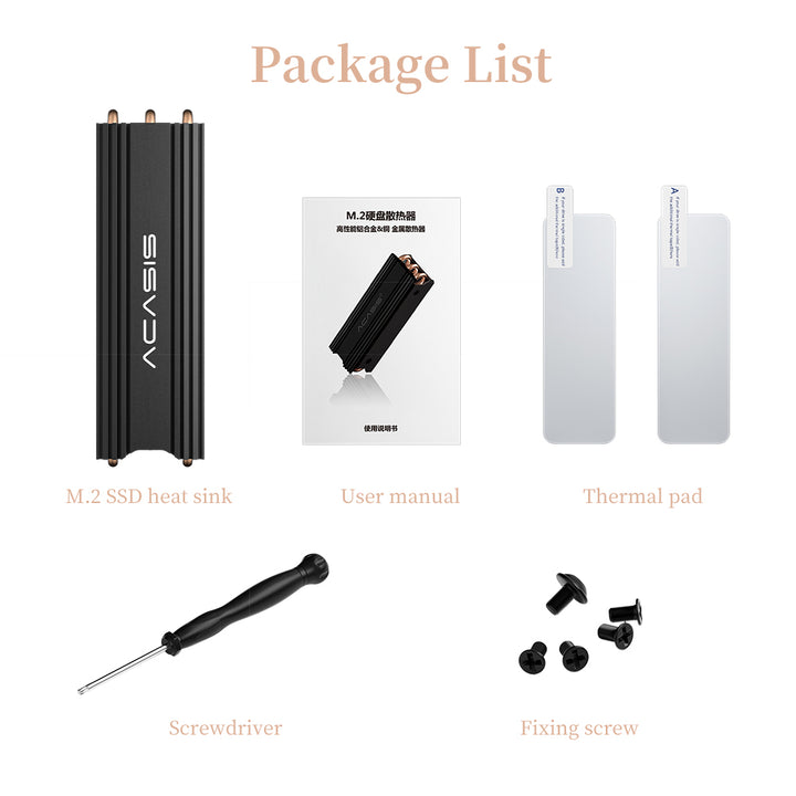 Acasis M.2 2280 SSD Heatsink Designed for Desktop Computers