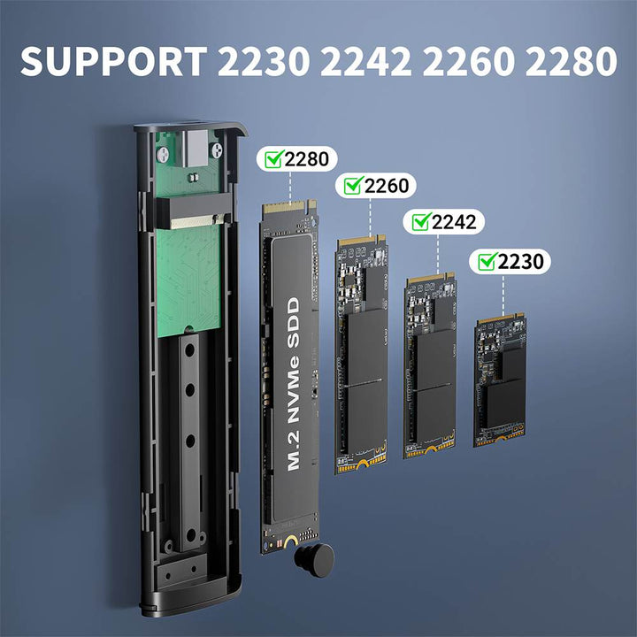 Acasis 10Gbps M.2 NVMe/SATA Tool-Free Type-C SSD Enclosure Adapter