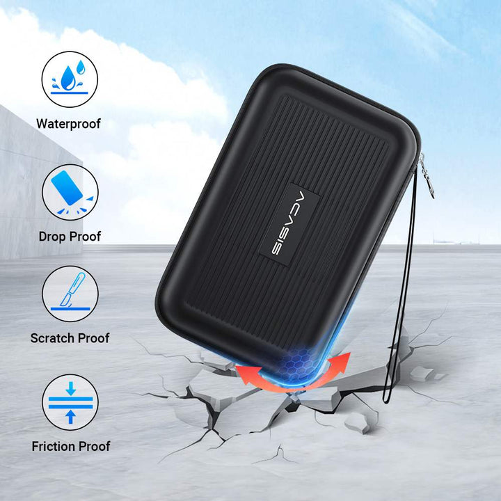 Acasis New Black/Blue External Hard Drive Carrying Case for SSD Enclosure