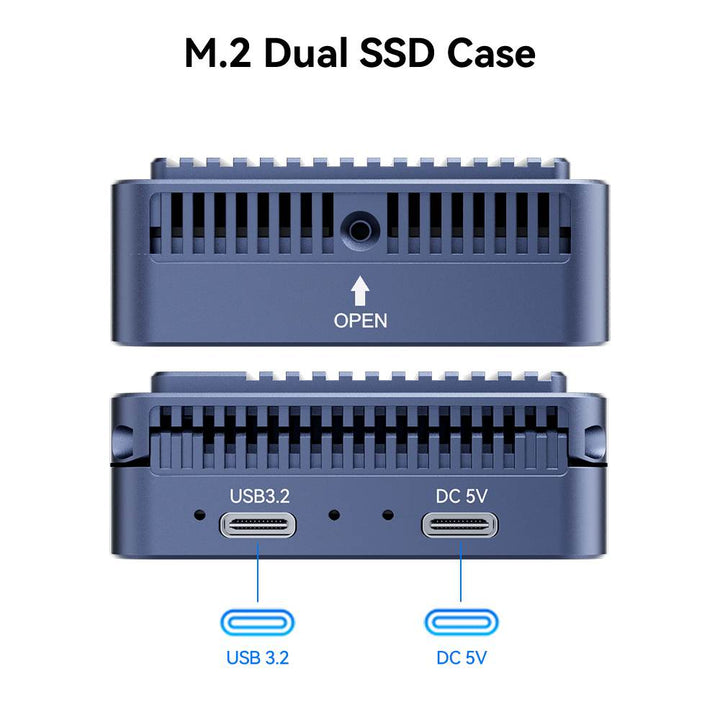 AcasisUSB3.220GbpsDualDiskM.2NVMeHardDiskArrayCase