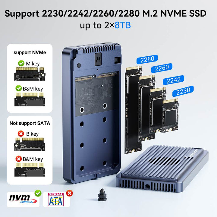 AcasisUSB3.220GbpsDualDiskM.2NVMeHardDiskArrayCase