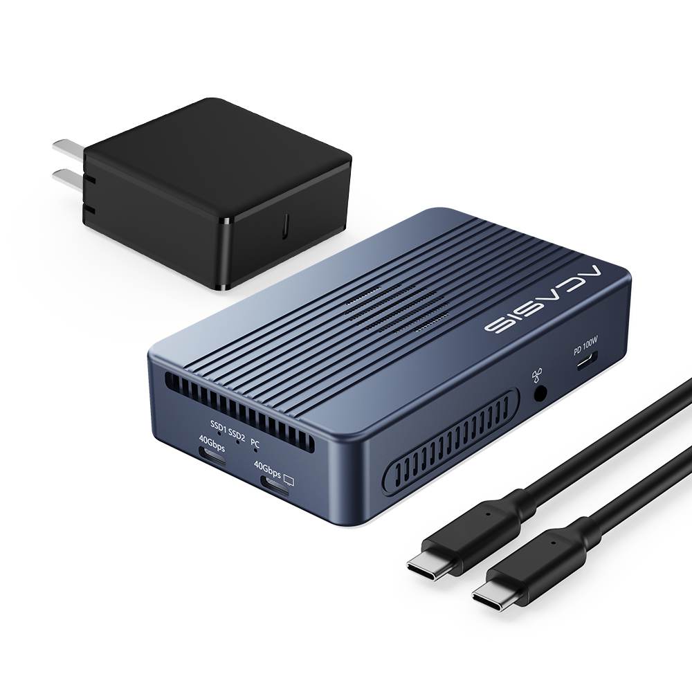 Acasis 40Gbps Thunderbolt 3 M.2 NVMe 2 Bay RAID SSD Enclosure