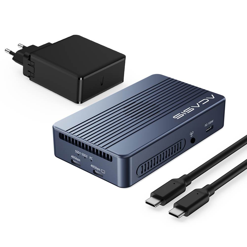 Acasis 40Gbps Thunderbolt 3 M.2 NVMe 2 Bay RAID SSD Enclosure