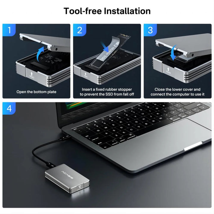 ACASIS 40Gbps M.2 Nvme SSD Enclosure Compatible with Thunderbolt 3/4, USB 4.0/3.2/3.1/3.0/2.0