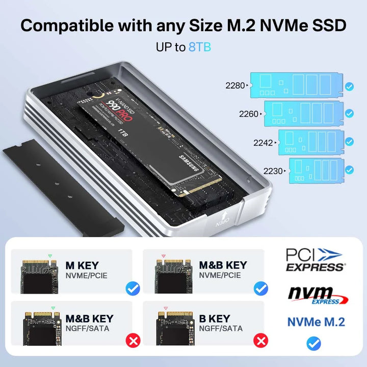 ACASIS 40Gbps M.2 Nvme SSD Enclosure Compatible with Thunderbolt 3/4, USB 4.0/3.2/3.1/3.0/2.0