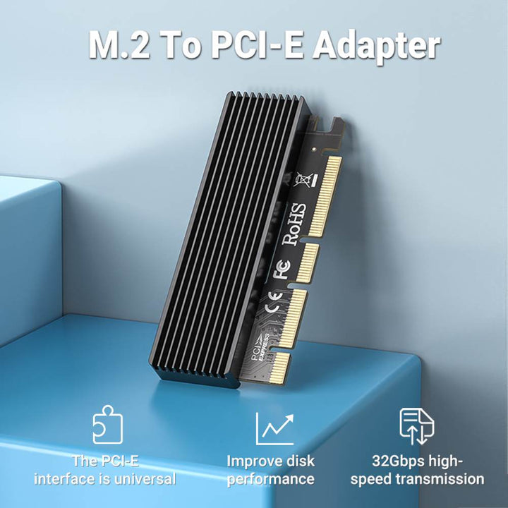 ACASIS 32Gbps NVMe M.2 to PCIe X16/X8/X4 Card With Heat Sink