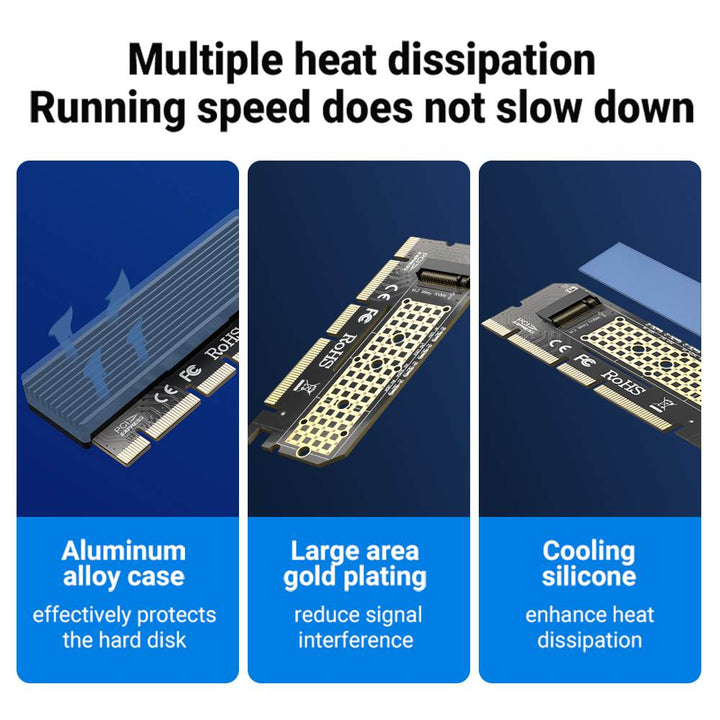 ACASIS 32Gbps NVMe M.2 to PCIe X16/X8/X4 Card With Heat Sink