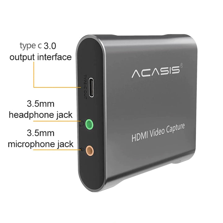 ACASIS 4K 1080P HDMI Video Capture Card USB 3.0 HD Recorder for Game Video Live Streaming